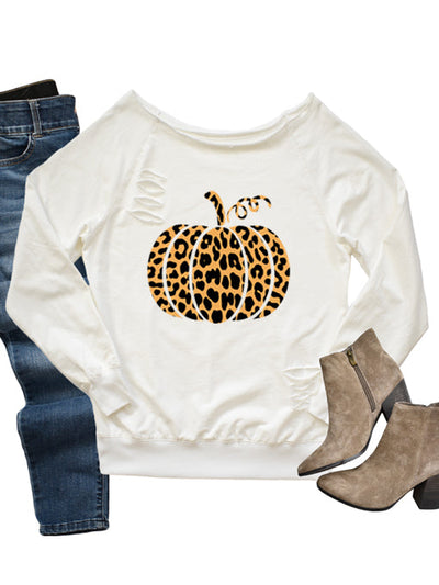 Leopard Pumpkin Long Sleeve Tee - Korvel