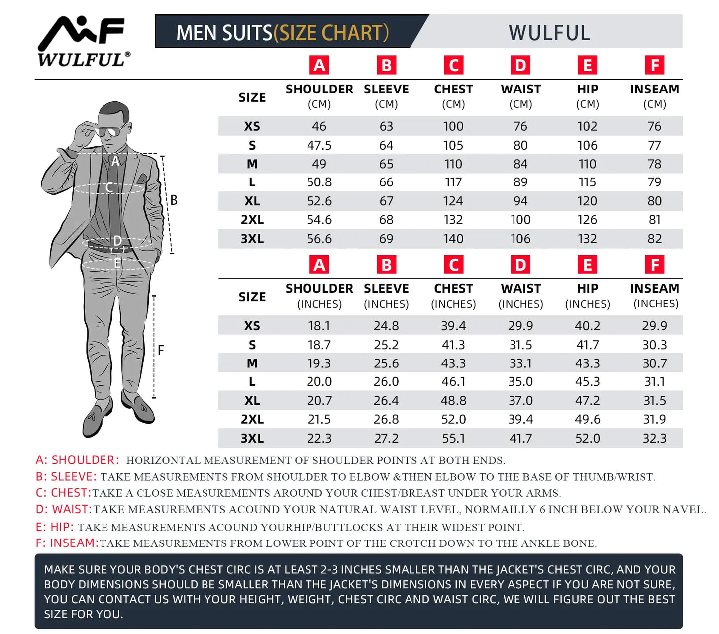 Ensemble de costume ajusté 3 pièces WULFUL pour homme - Noir