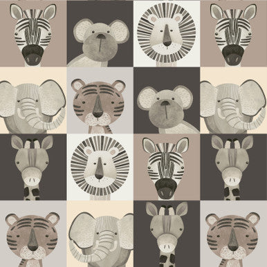 Tela de cajas de pequeños animales Jungle Romp Multi Fabric por yarda