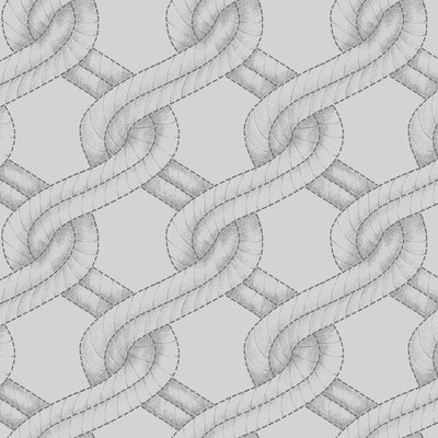 Tissu en coton large arrière en tresse de corde grise tordue cousue par yard