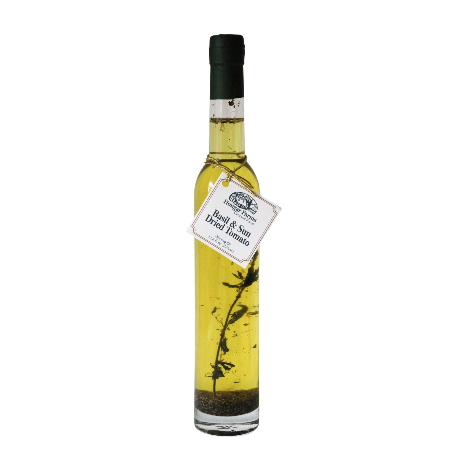 Basil & Sun Dried Tomato Infused Extra Virgin Olive Oil Blend, Tall Round (375mL) - Korvel
