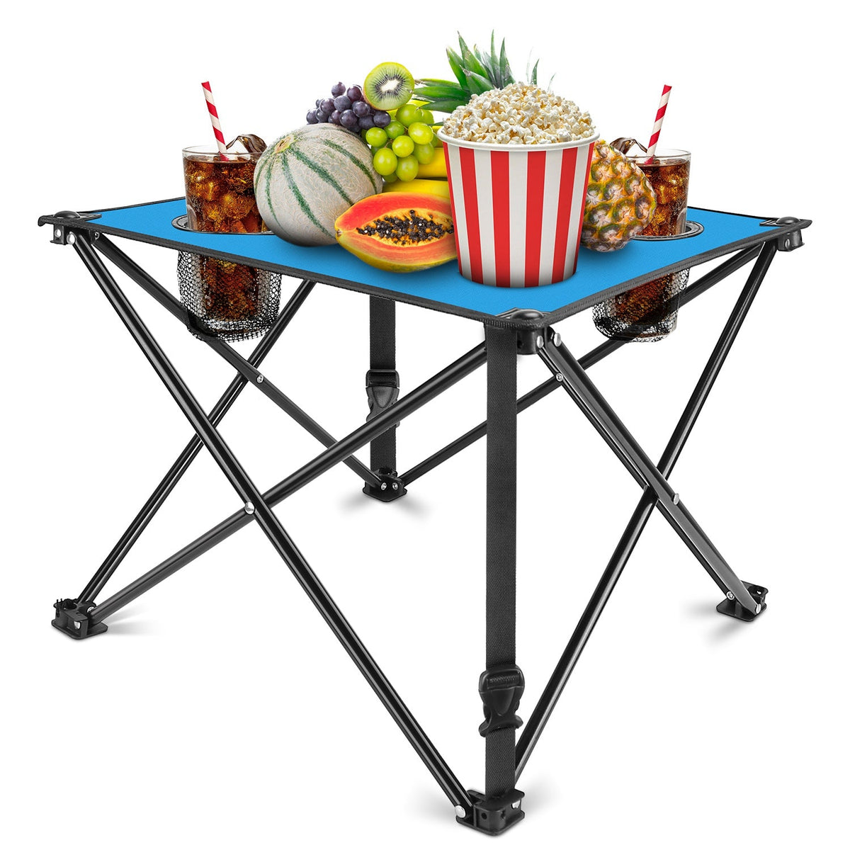 Portable Foldable Camping Table with Cup Holders