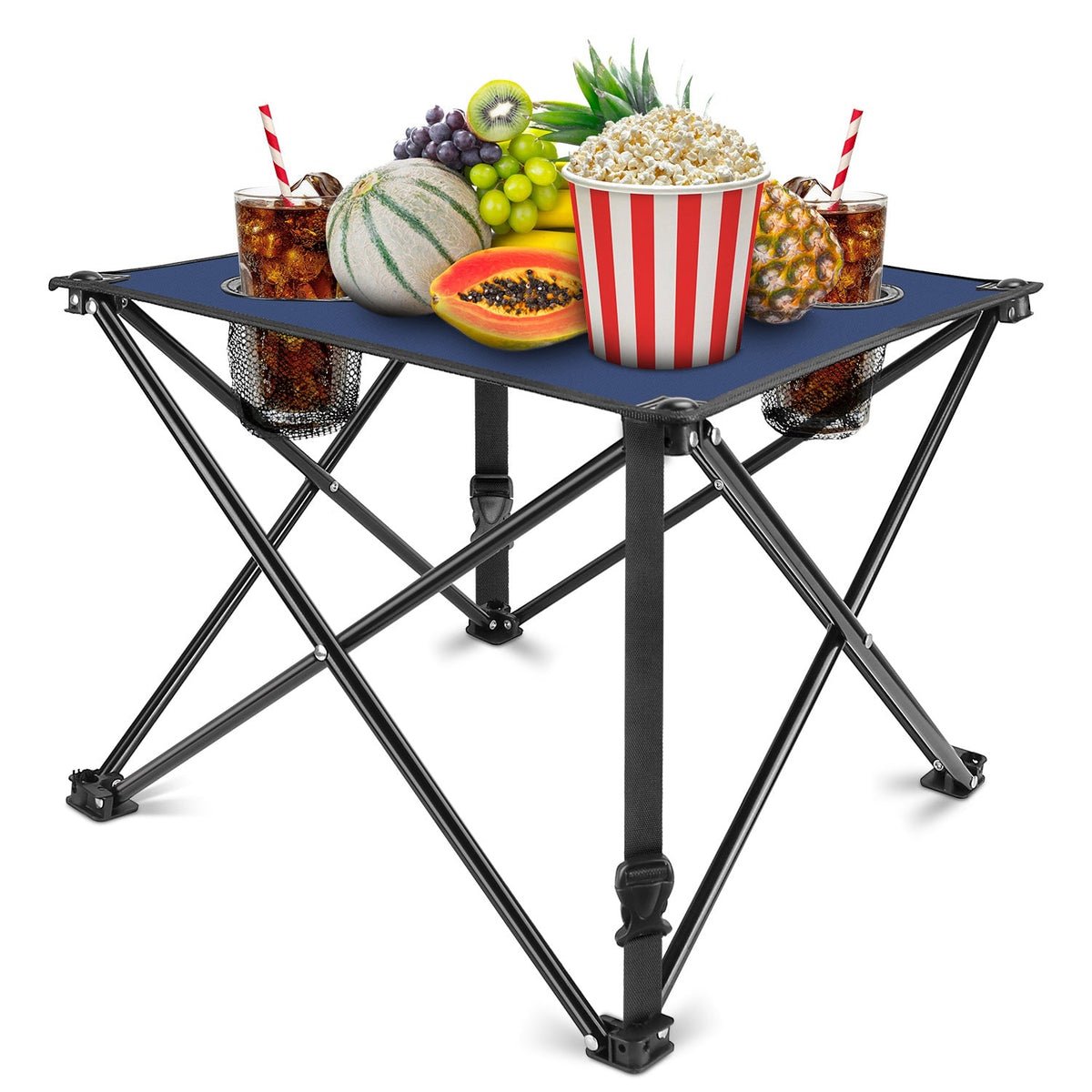 Portable Foldable Camping Table with Cup Holders