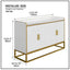Moderno Buffet de Almacenamiento Blanco Brillante con Patas de Metal