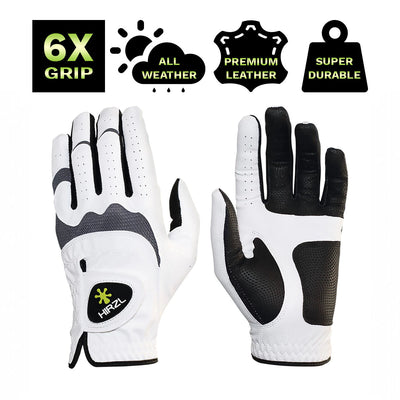 HIRZL Trust Hybrid - Golf Gloves - White / Black - Korvel