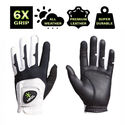 HIRZL Grippp Fit Golf Gloves - White/Black
