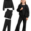 Conjunto de Chaqueta con Cremallera de Manga Larga y Pantalones Acampanados para Niñas LecGee