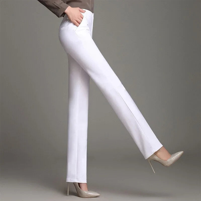 Pantalones de Oficina de Pierna Recta para Mujer YUEY