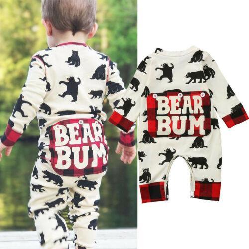 Jumpsuit en Coton avec Imprimé Ours pour Nouveau-nés