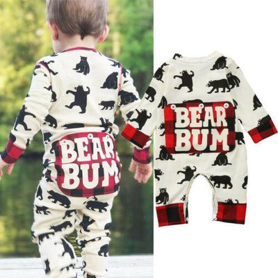 Stylish Cotton Bear Print Baby Jumpsuit for Newborns