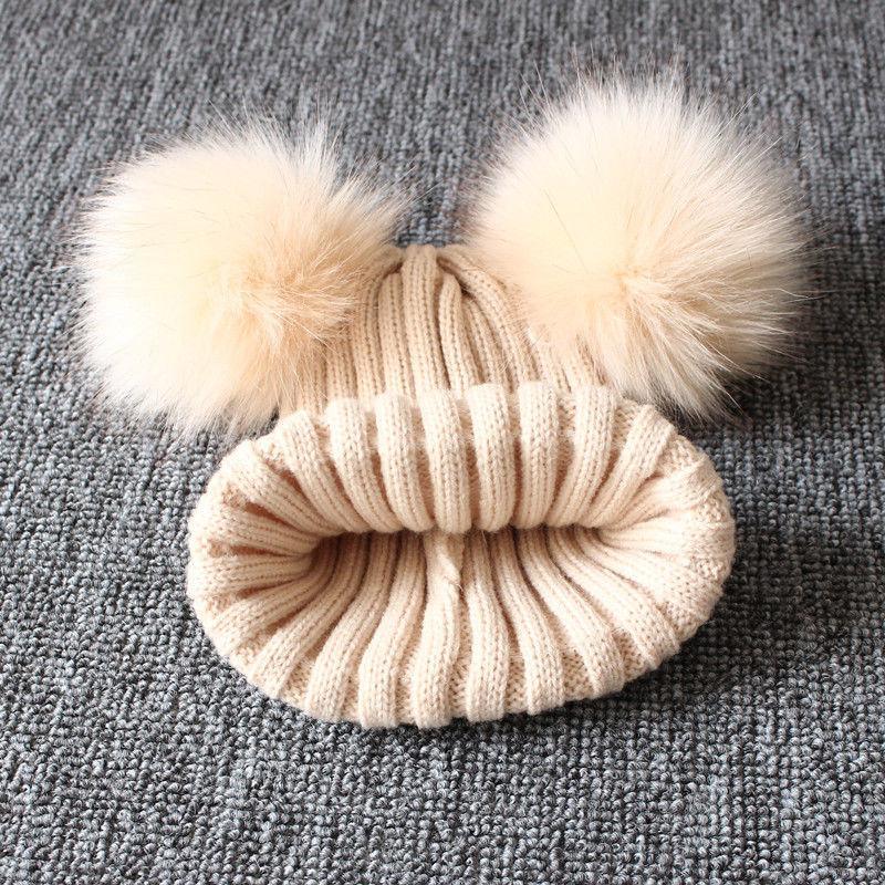 Charming Newborn Baby Winter Knit Hat with Pompom