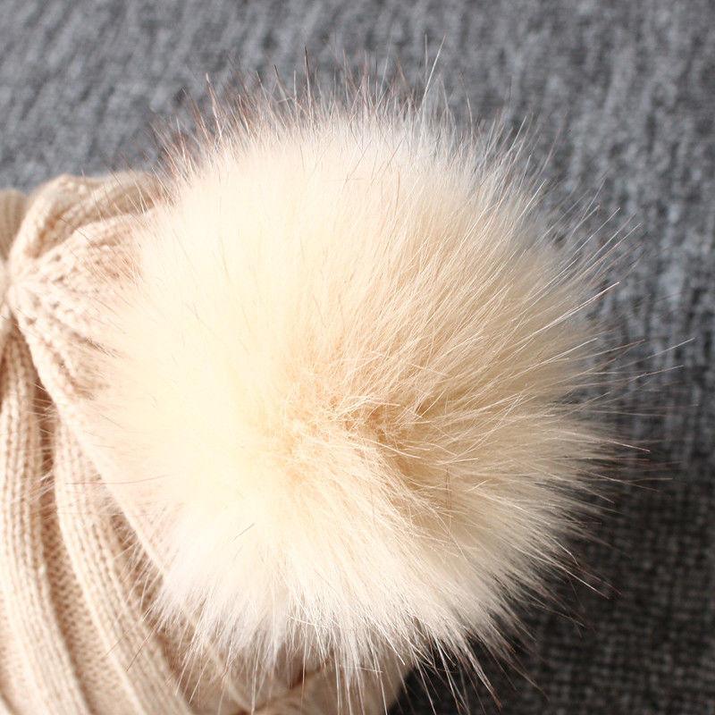 Charming Newborn Baby Winter Knit Hat with Pompom