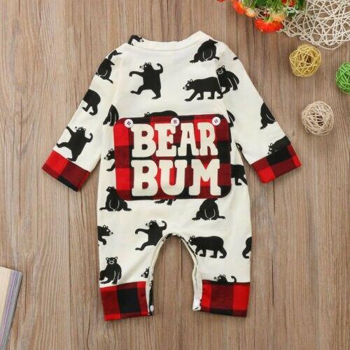 Jumpsuit en Coton avec Imprimé Ours pour Nouveau-nés