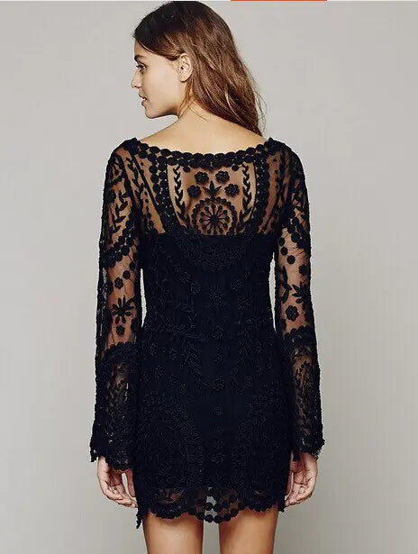 Robe de Plage à Manches Longues à Motif Floral pour Femmes