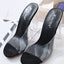 Jelly Crystal Leopard Open-Toed High Heels