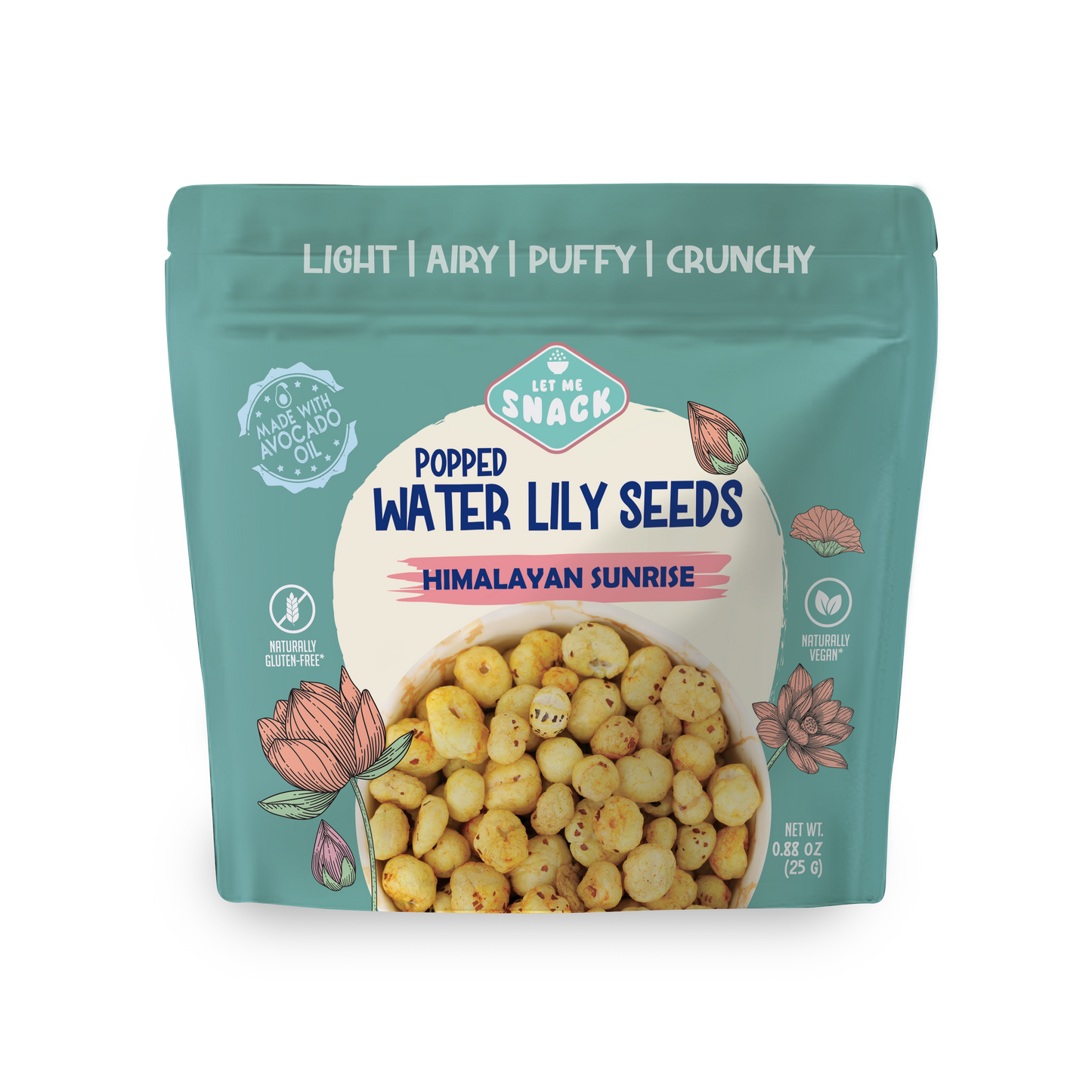 Himalayan Sunrise Popped Water Lily Seeds – Turmeric & Pink Salt Snack - Korvel