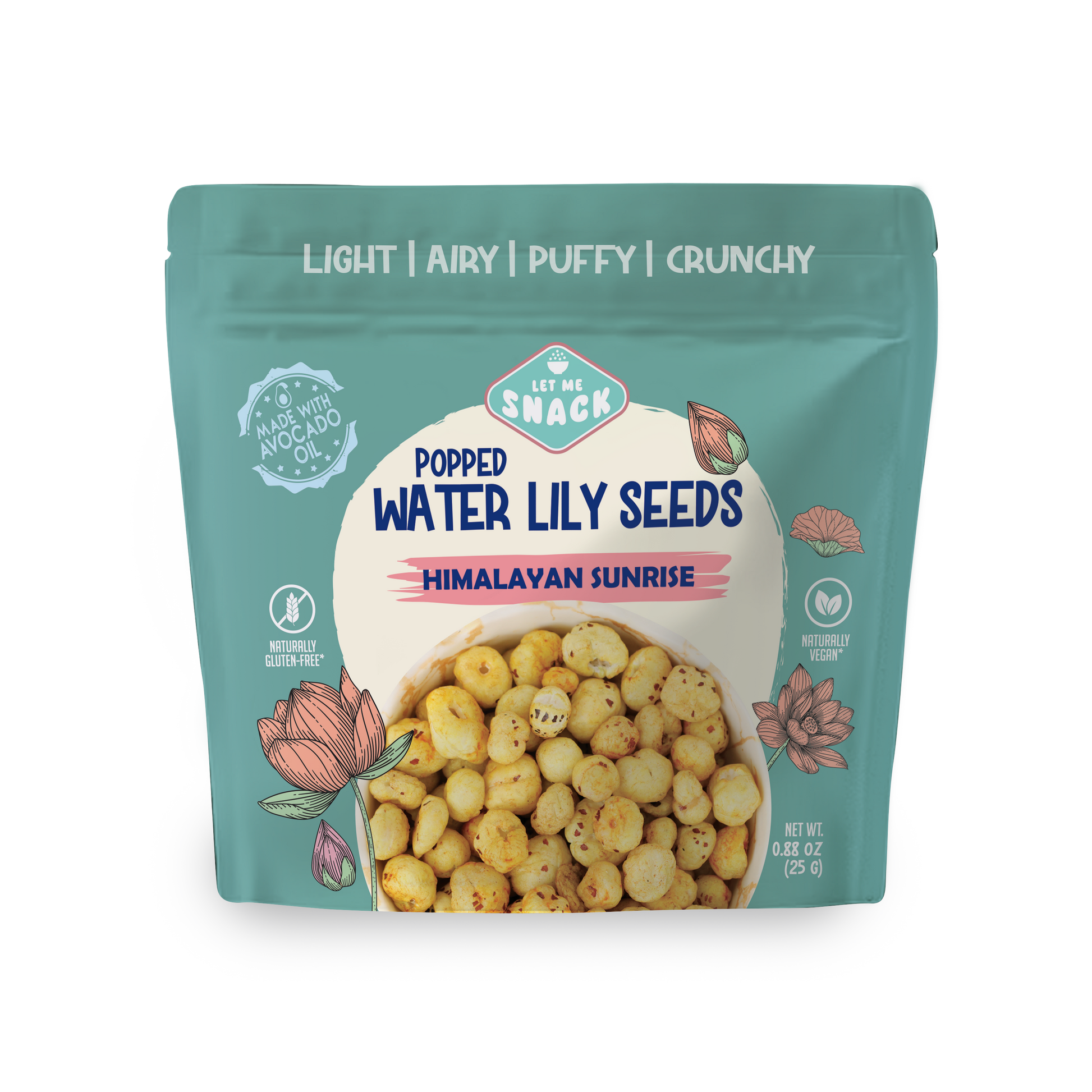 Himalayan Sunrise Popped Water Lily Seeds – Turmeric & Pink Salt Snack - Korvel