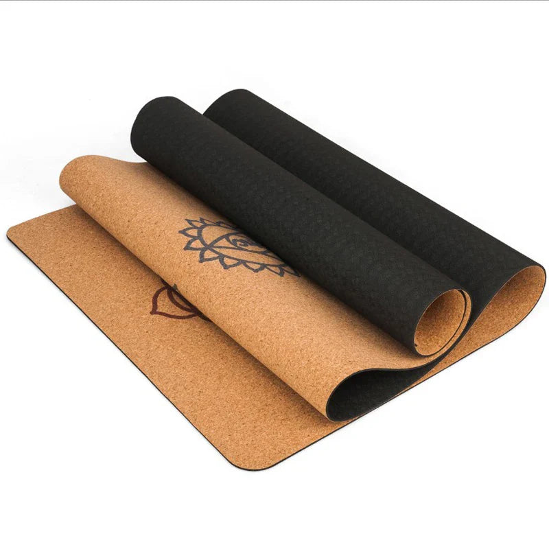 Alfombrilla de Yoga de Corcho Natural TPE - Antideslizante y Ecológica