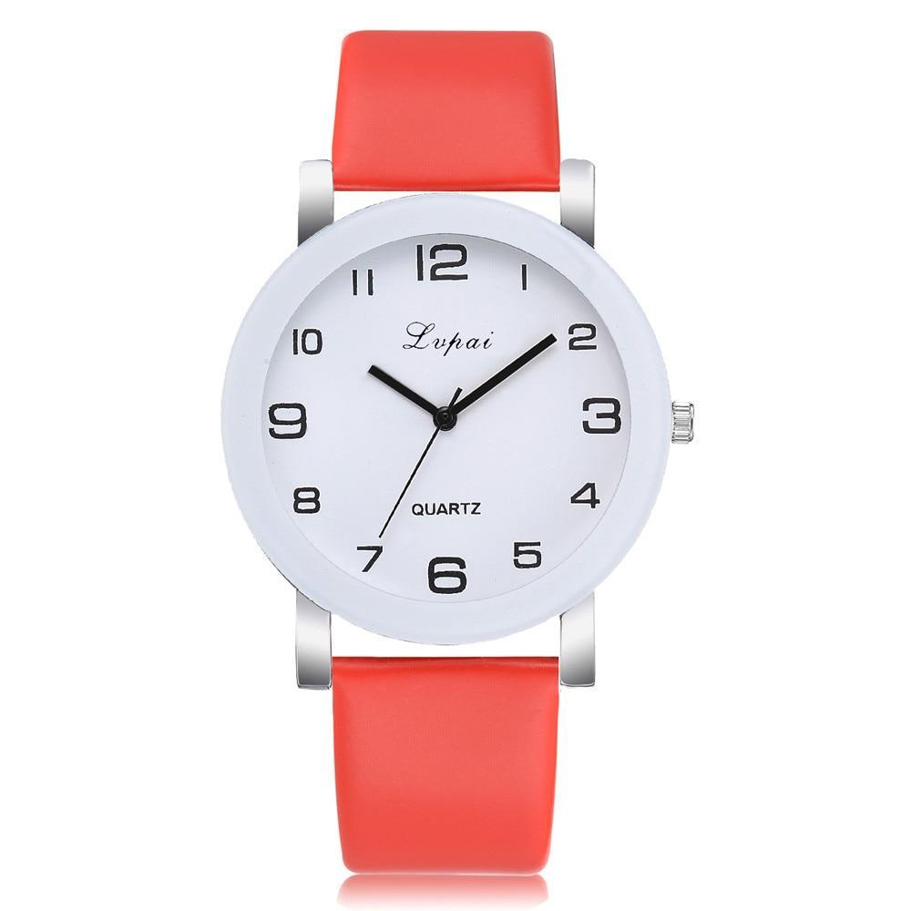 Montre à Quartz Blanche Élégante pour Femme avec Bracelet en Cuir