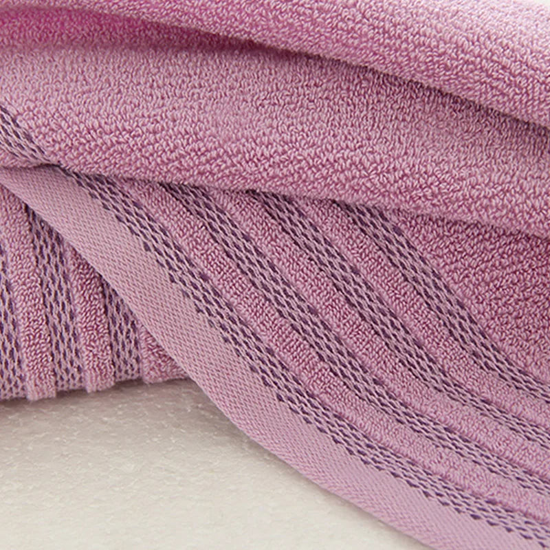 Premium Stripe Cotton Bath Towel Set - 3 Piece Collection