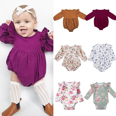 Toddler Girls Long Butterfly Sleeve Romper Outfit