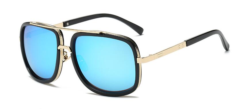 Elegant Oversized Gold Metal Frame Sunglasses