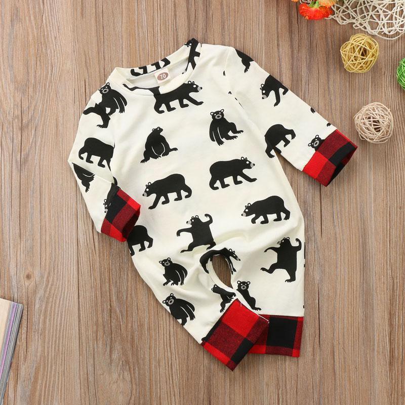 Jumpsuit en Coton avec Imprimé Ours pour Nouveau-nés