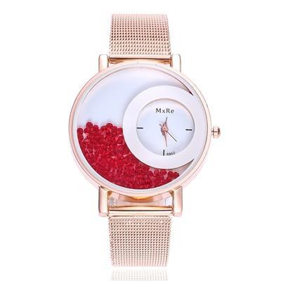 Montre de luxe pour femme avec bracelet en cristal - Élégante et stylée