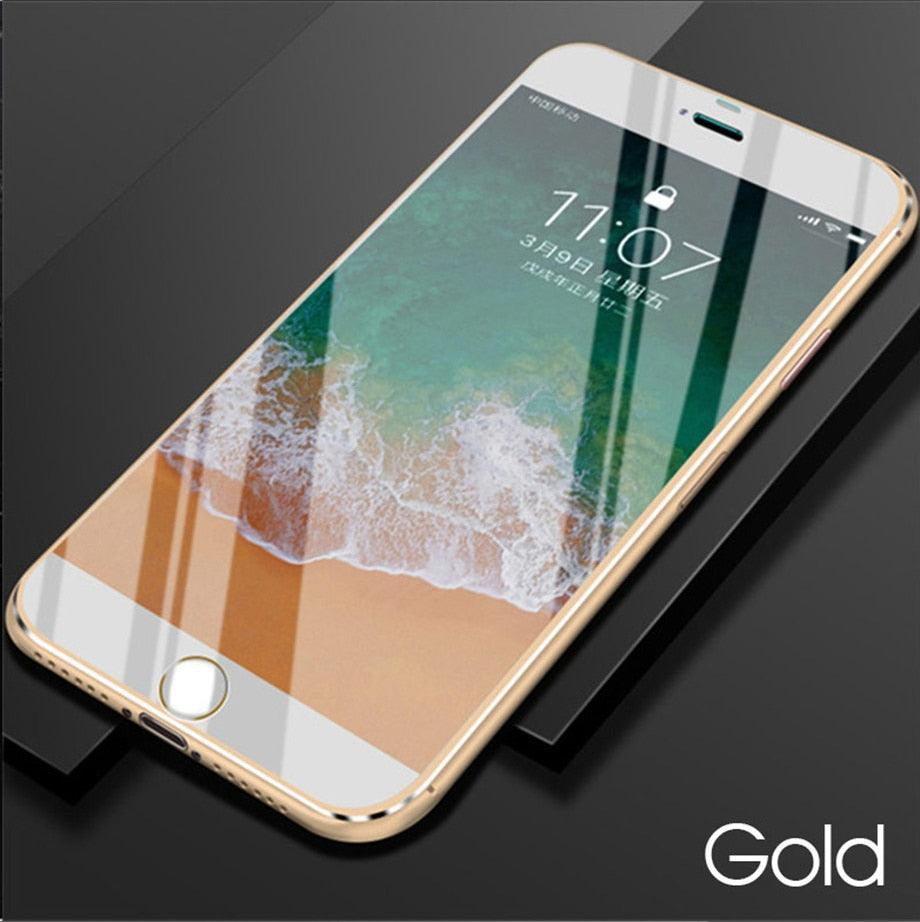 Protecteur d'écran en verre trempé 10D à bords incurvés pour iPhone