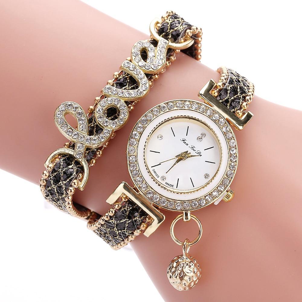 Montre à Quartz en Rhinestones de Luxe pour Femmes