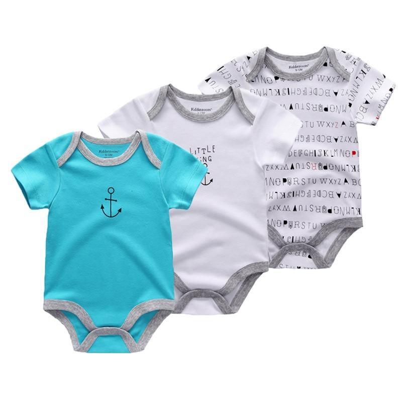 3-Piece Modern Baby Bodysuit Set - Unisex Unicorn Design