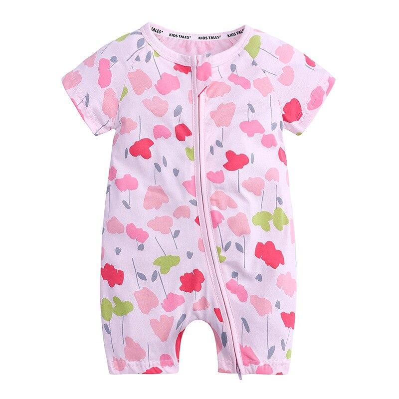 Combinaison à manches courtes à imprimé floral pour nouveau-nés et tout-petits