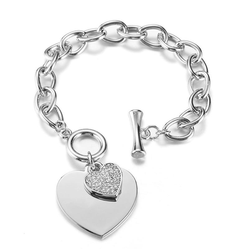 Trendy Gold Heart Charm Bracelet for Women - Stylish Silver Link Chain Jewelry - Korvel