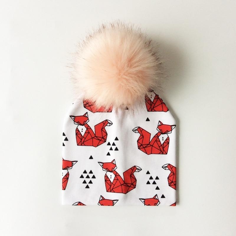 Luxury Cartoon Print Cotton Beanie Hat for Kids