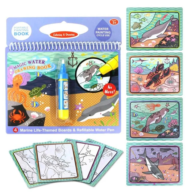 8 styles Magic Water Drawing Book Coloring Doodle - Korvel
