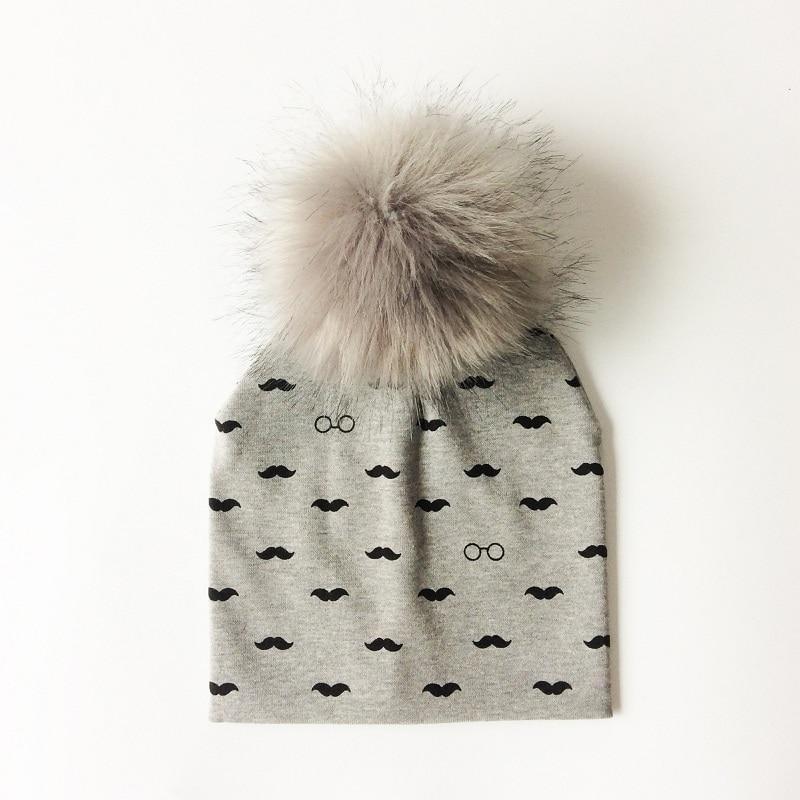 Luxury Cartoon Print Cotton Beanie Hat for Kids