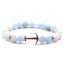 Bracelet en Pierre Naturelle au Design Ancre Élégant pour Hommes et Femmes