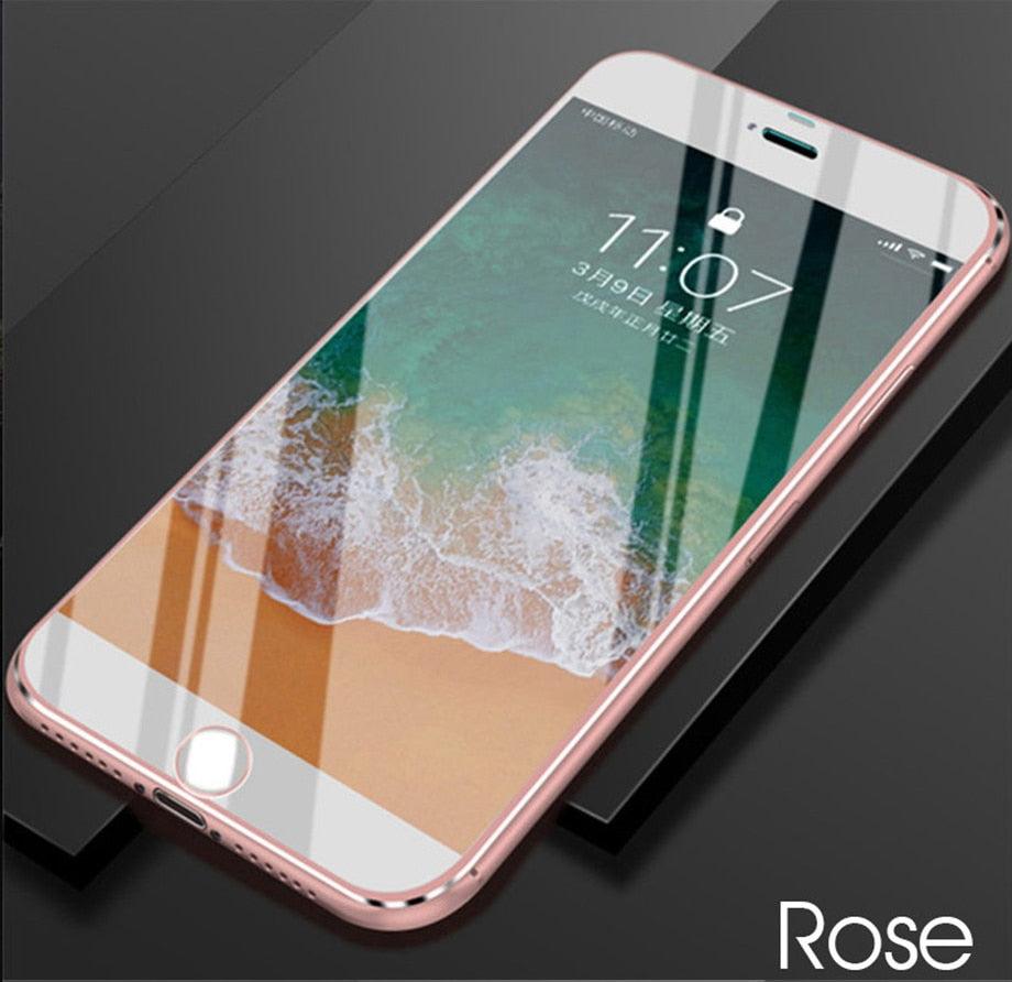 Protecteur d'écran en verre trempé 10D à bords incurvés pour iPhone
