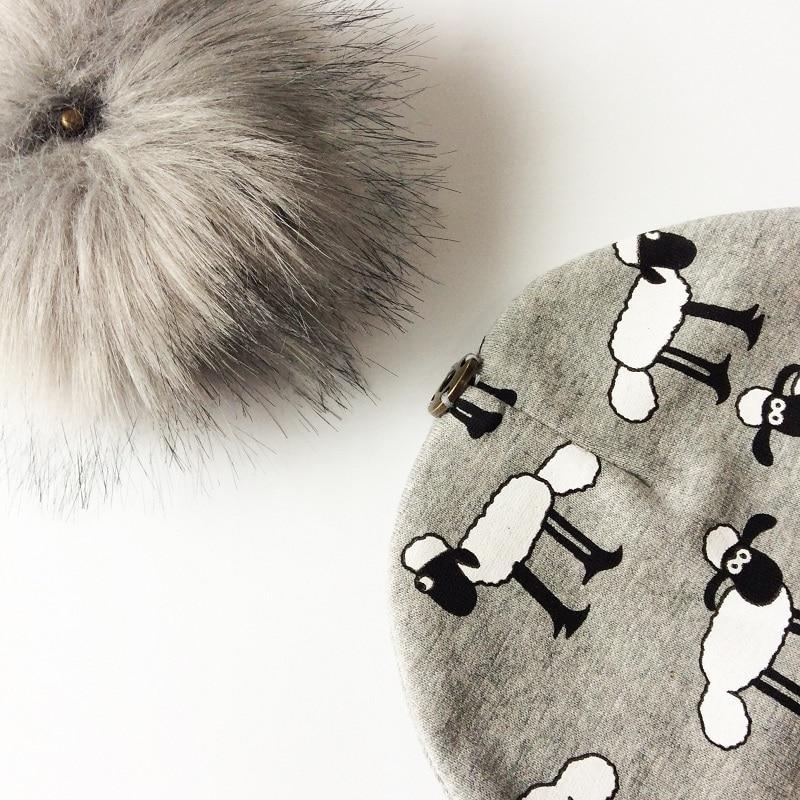Luxury Cartoon Print Cotton Beanie Hat for Kids