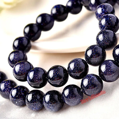 Factory price Natural Blue SandStone Round Loose Beads 16" Strand 4 6 8 10 12 MM Pick Size For Jewelry Making - Korvel