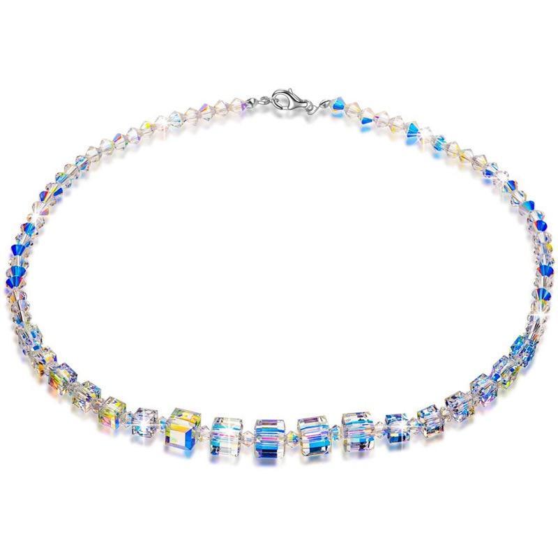 Fashion Summer Square Crystals Link Chain Stretch Charm Bracelets
