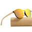 Lunettes de soleil rondes en bambou de luxe avec protection UV400
