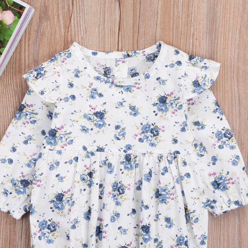 Ensemble Combinaison à Manches Longues en Papillon pour Filles Tout-Petits