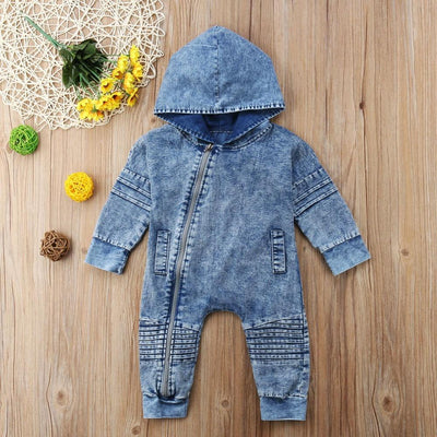 Stylish Long Sleeve Hooded Romper for Newborns