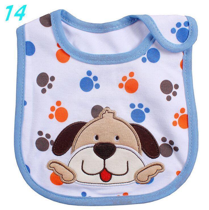 Bib de bebé de algodón con diseño de dibujos animados - Impermeable y cómodo