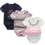 3-Piece Modern Baby Bodysuit Set - Unisex Unicorn Design