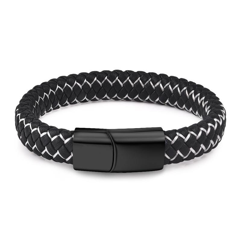 Handmade Luxury Modern Leather Braided Bracelet for Men