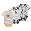 3-Piece Modern Baby Bodysuit Set - Unisex Unicorn Design