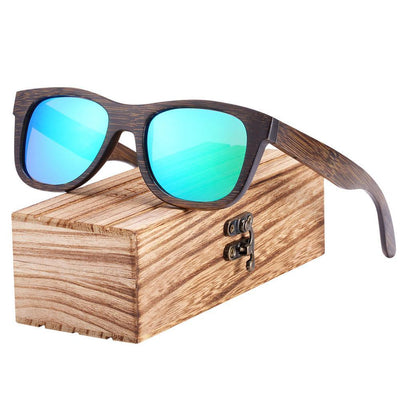 Lunettes de soleil carrées en bambou de luxe avec protection UV400