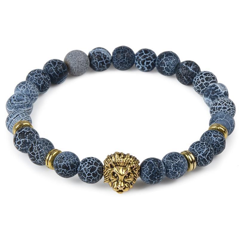 Elegant Tiger Eye Bracelet with Lion Head Charm